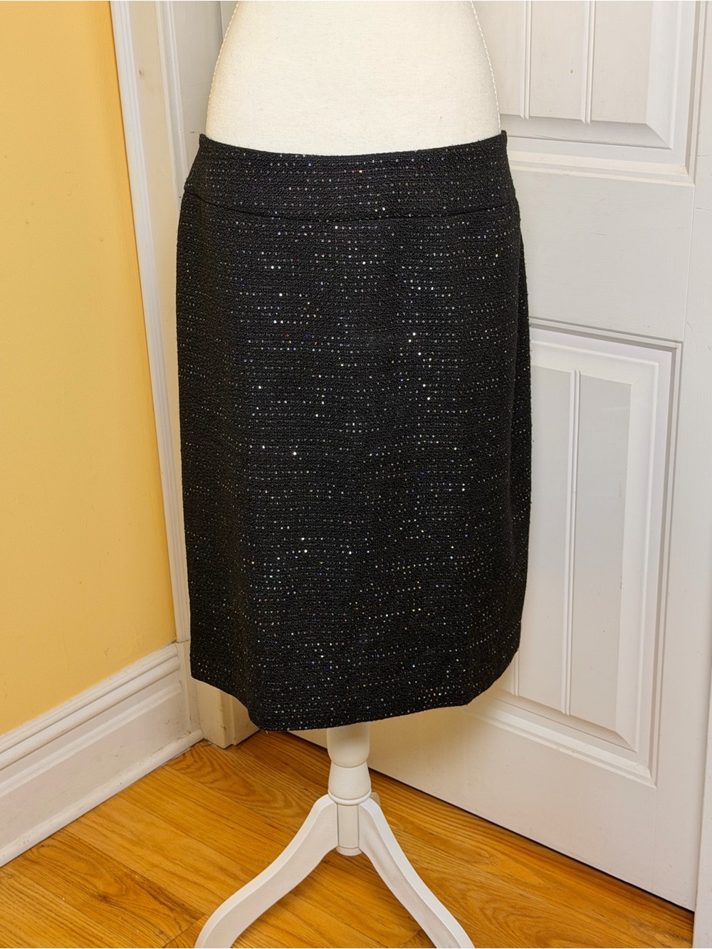 Nine West Black Sequin Pencil Skirt